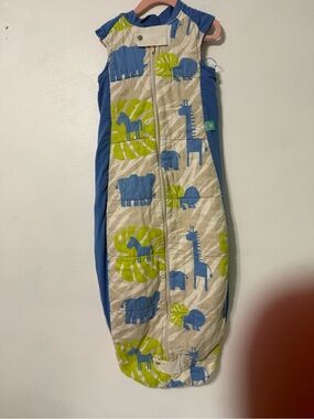 Ergopouch Australia Sleeveless Kids Sleep Sack in Blue Green Safari Print FLAW